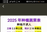 2025年蔬菜种植时间表